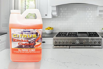 Citrus Kitchen Cleaner on the floor after use